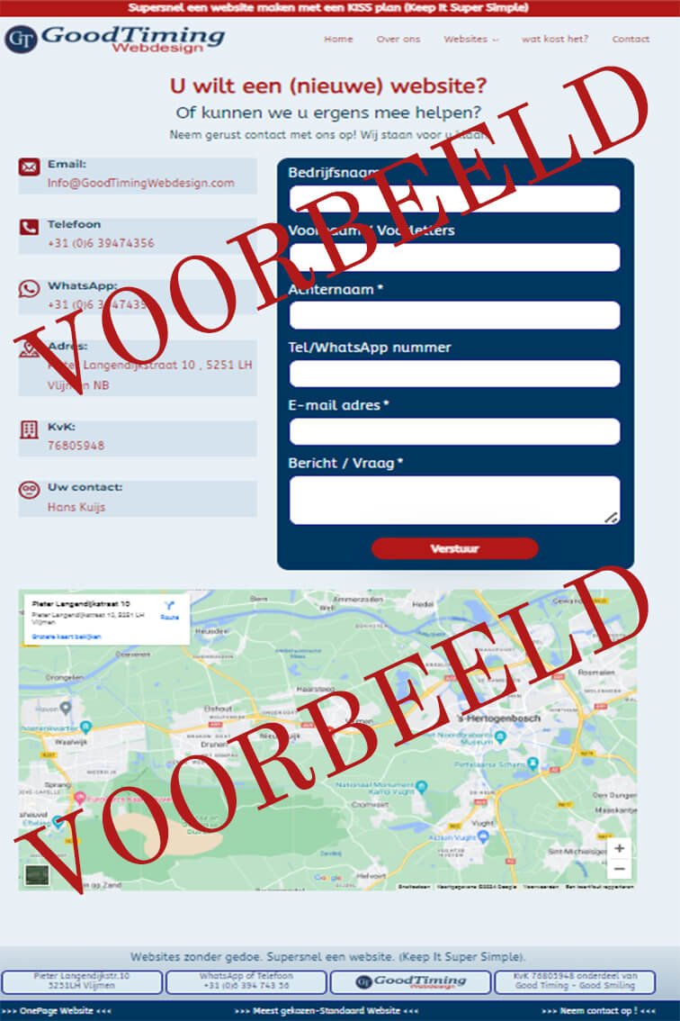 Voorbeeldpagina Contact (C1)