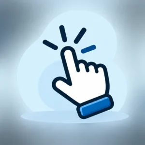 Klikkende hand als symbool voor eenvoudig webdesign